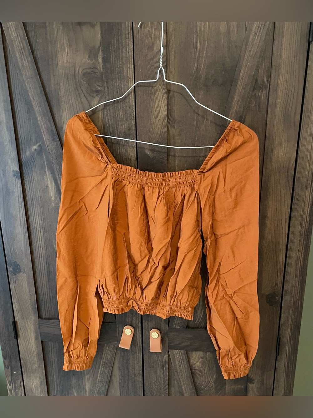 Mexx Burnt Orange Peasant Blouse